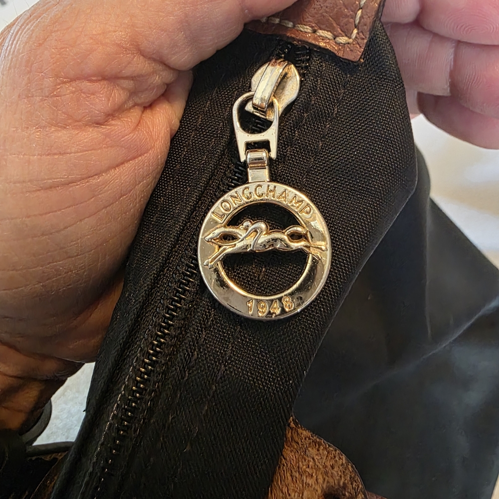 Longchamp Black and Brown Tote Bag - Picture 4 of 10
